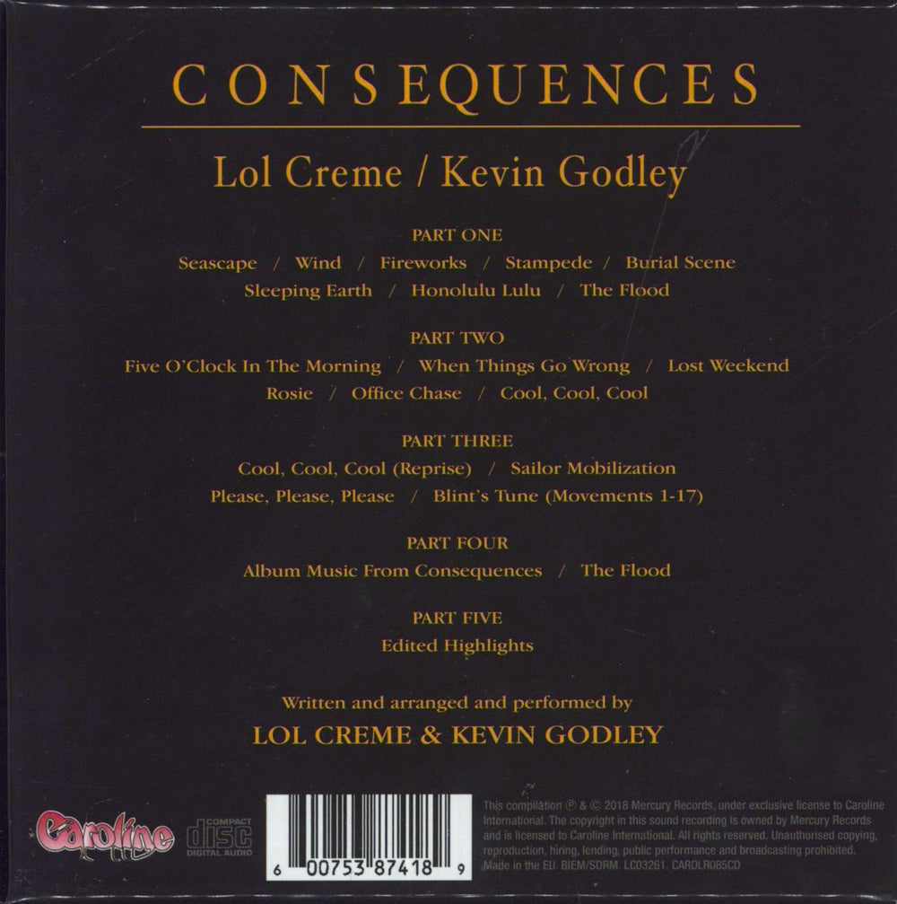 Godley & Creme Consequences UK CD Album Box Set