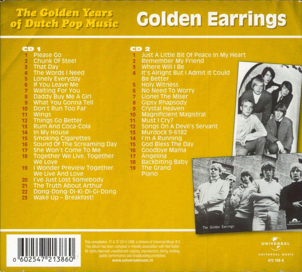 Golden Earring The Golden Years Of Dutch Pop Music (A&B Sides And More) UK 2 CD album set (Double CD) 602547213860