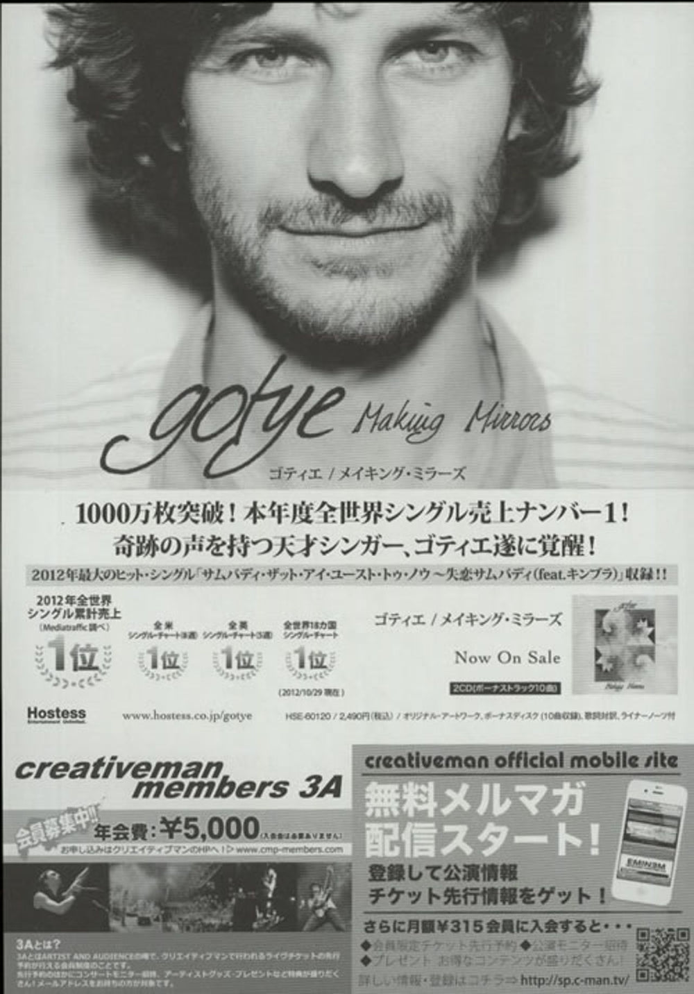 Gotye Japan Tour 2013 Japanese Promo handbill GT8HBJA639249