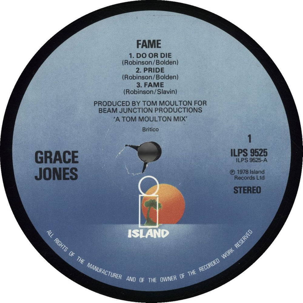 Grace Jones Fame UK vinyl LP album (LP record) GJOLPFA388439