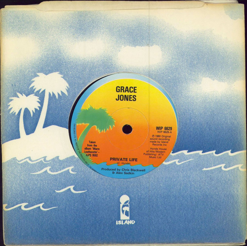 Grace Jones Private Life - Solid UK 7" vinyl single (7 inch record / 45) WIP6629