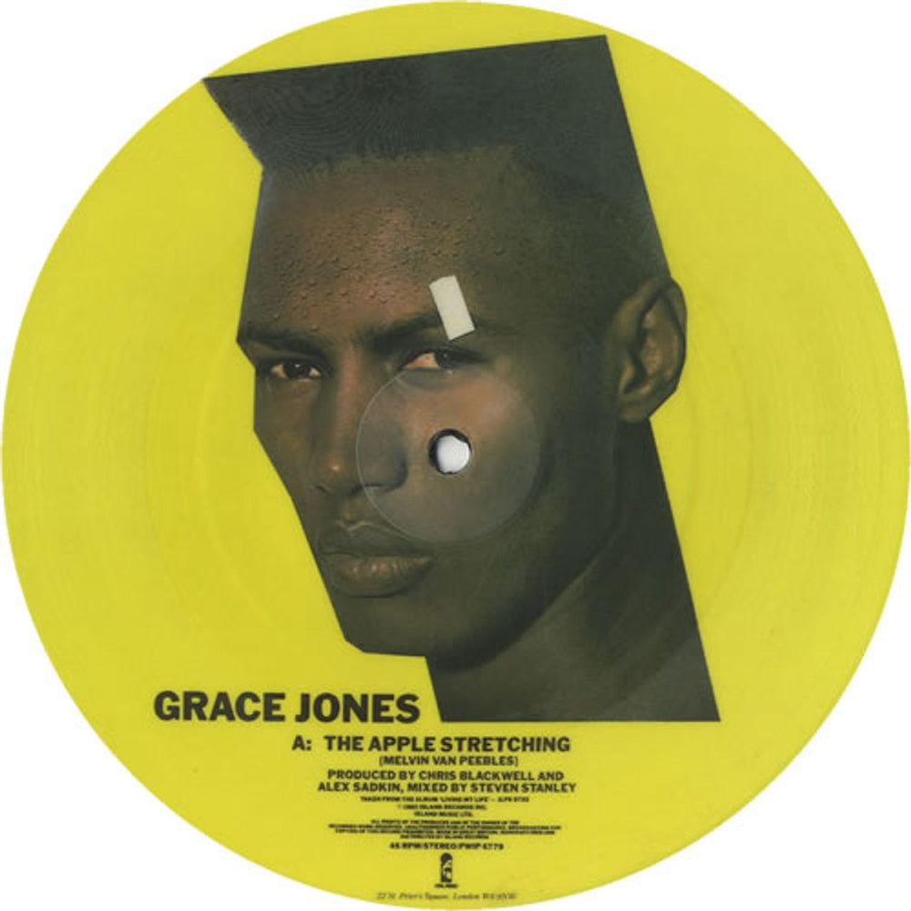 Grace Jones The Apple Stretching UK 7" vinyl picture disc (7 inch picture disc single) PWIP6779