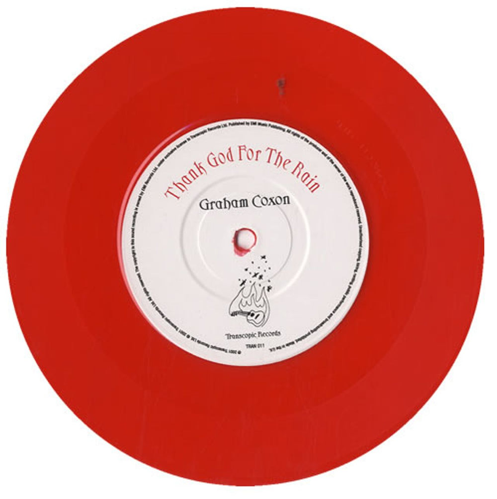 Graham Coxon Thank God For The Rain - Red Vinyl UK 7" vinyl single (7 inch record / 45) GCX07TH287788