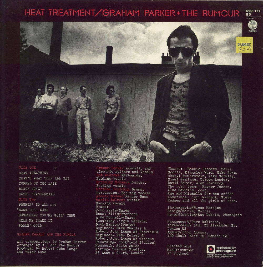 Graham Parker Heat Treatment + Single UK vinyl LP album (LP record)