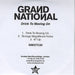 Grand National Drink To Moving On UK Promo CD-R acetate CD-R ACETATE