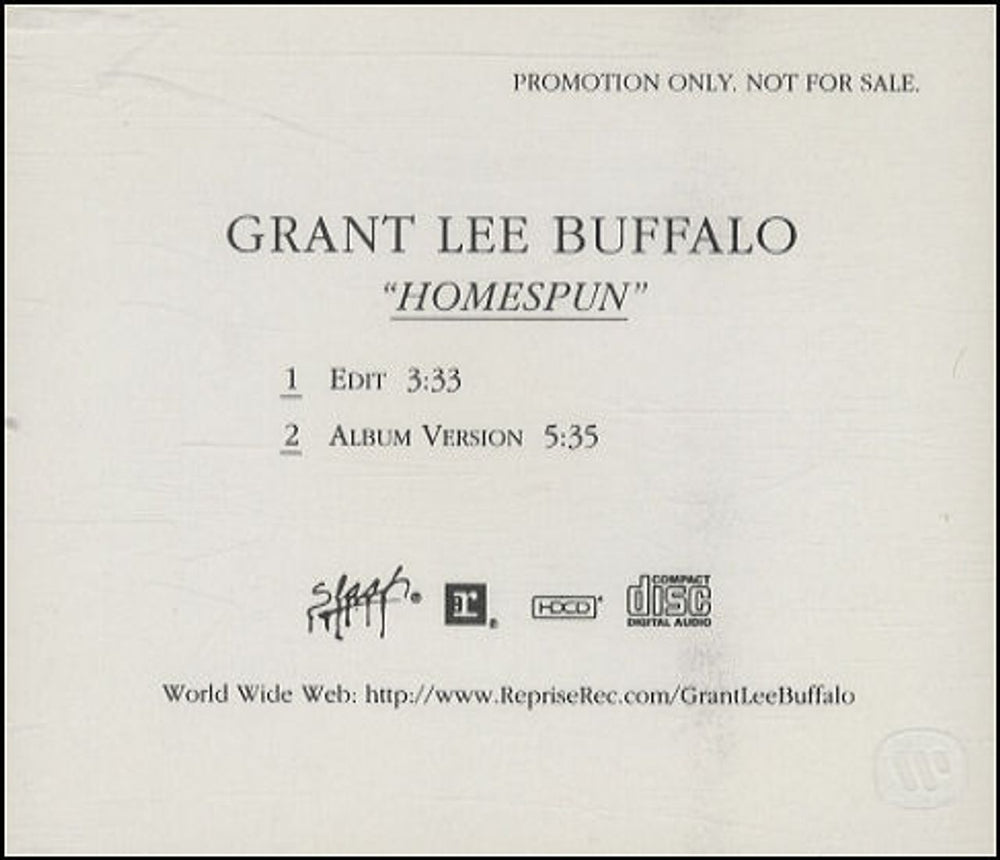 Grant Lee Buffalo Homespun US Promo CD single (CD5 / 5") PRO-CD-8166