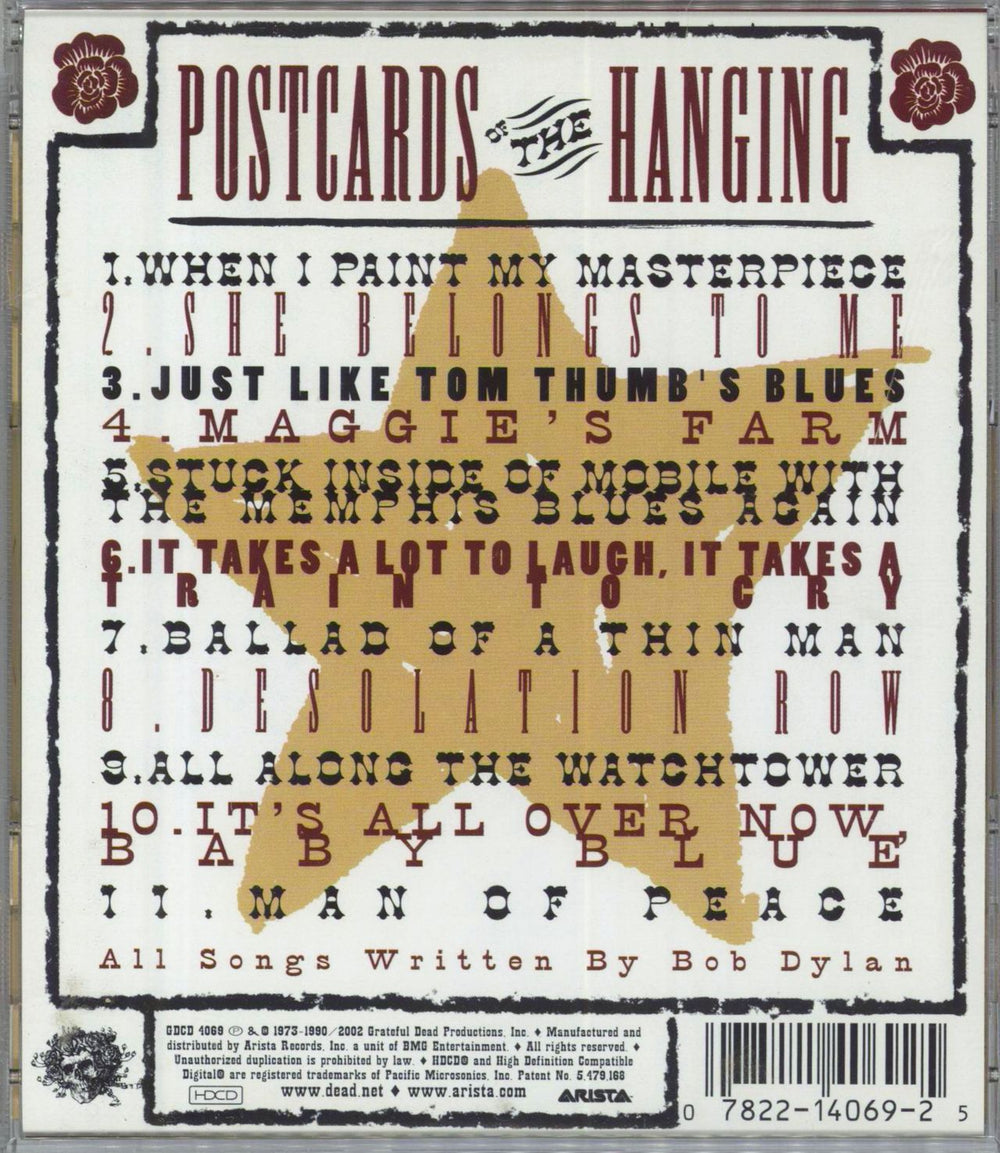 Grateful Dead Postcards Of The Hanging - Grateful Dead Perform The Songs Of Bob Dylan US CD album (CDLP) 078221406925