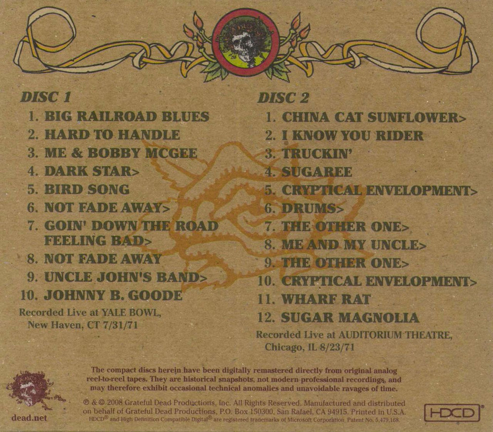 Grateful Dead Road Trips, Vol. 1 No.3: Summer '71 + Bonus CD US 3-CD album set (Triple CD) GRD3CRO632348