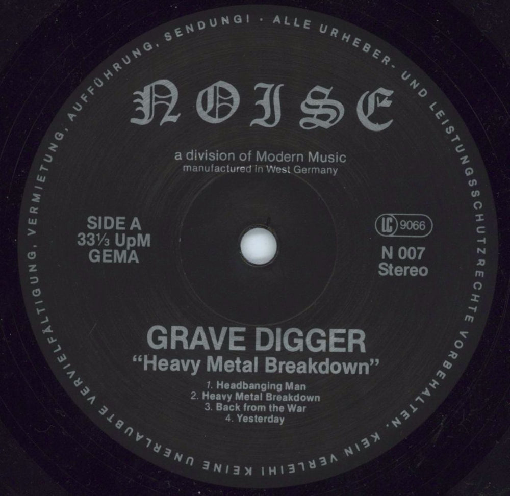 Grave Digger Heavy Metal Breakdown German vinyl LP album (LP record) GXHLPHE812609