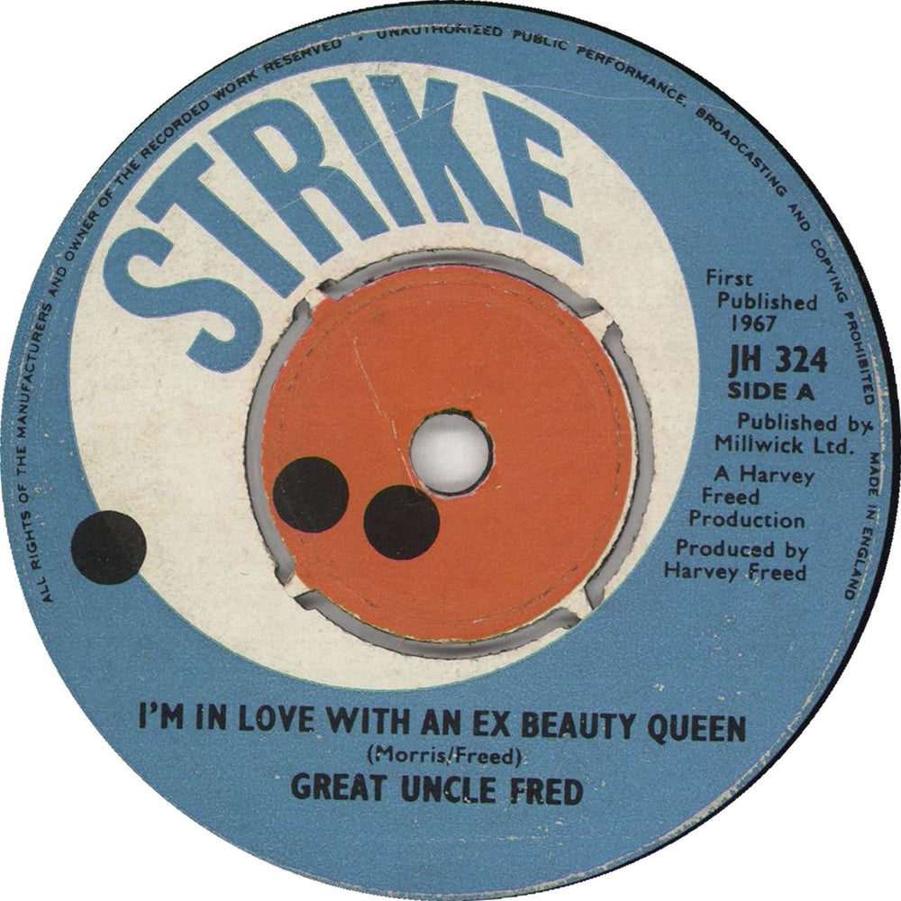 Great Uncle Fred I'm In Love With An Ex Beauty Queen UK 7" vinyl single (7 inch record / 45) JH324