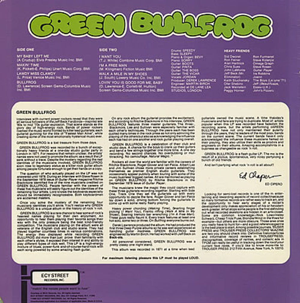 Green Bullfrog Natural Magic US vinyl LP album (LP record) GR9LPNA384743