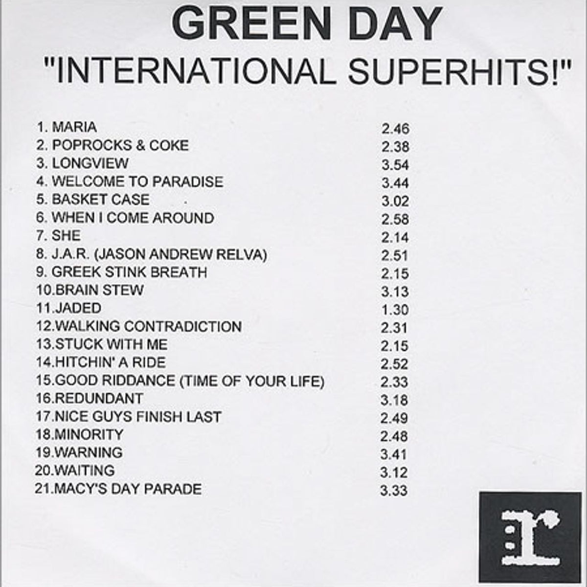 Green Day - International Superhits!