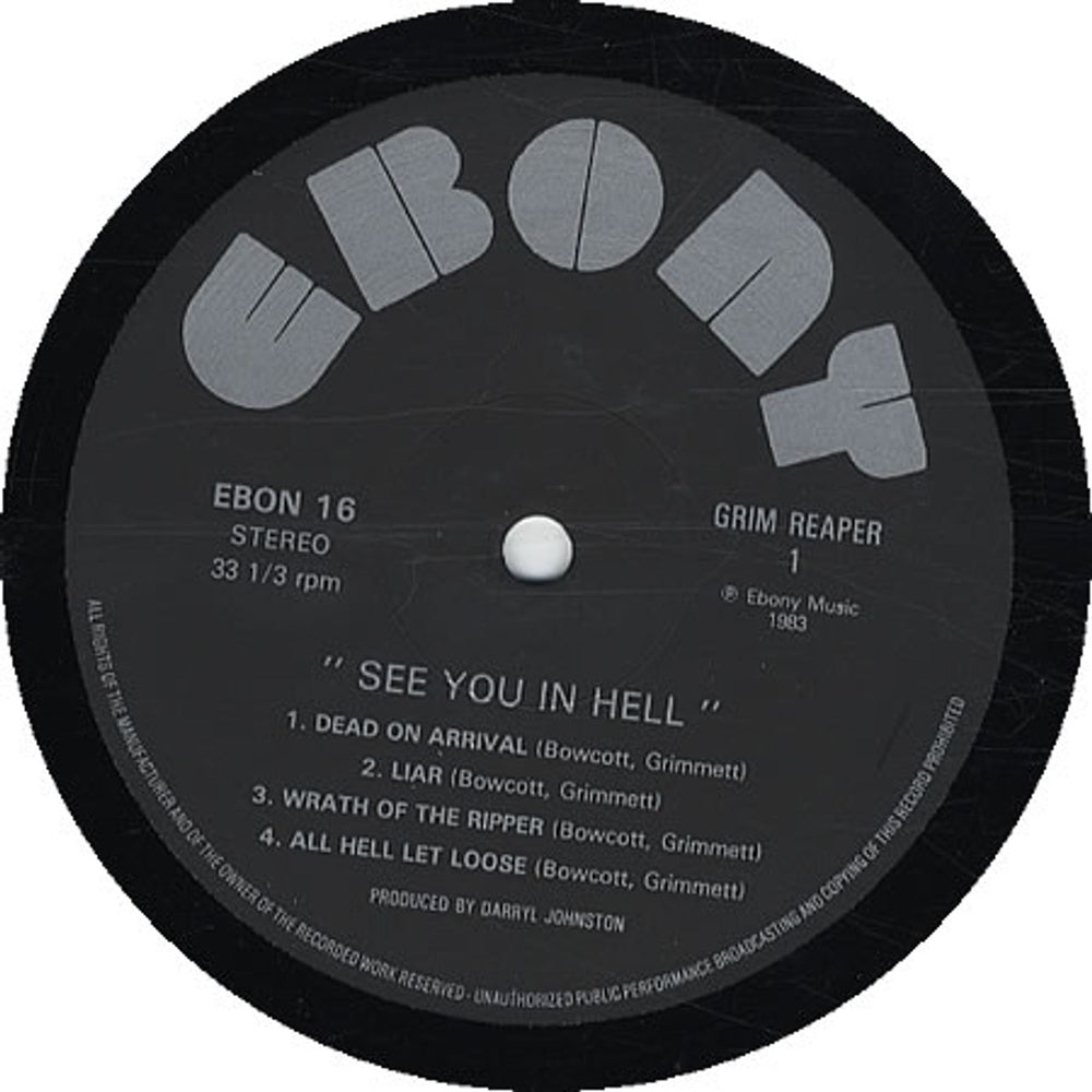 Grim Reaper See You In Hell UK vinyl LP album (LP record) GR3LPSE332609