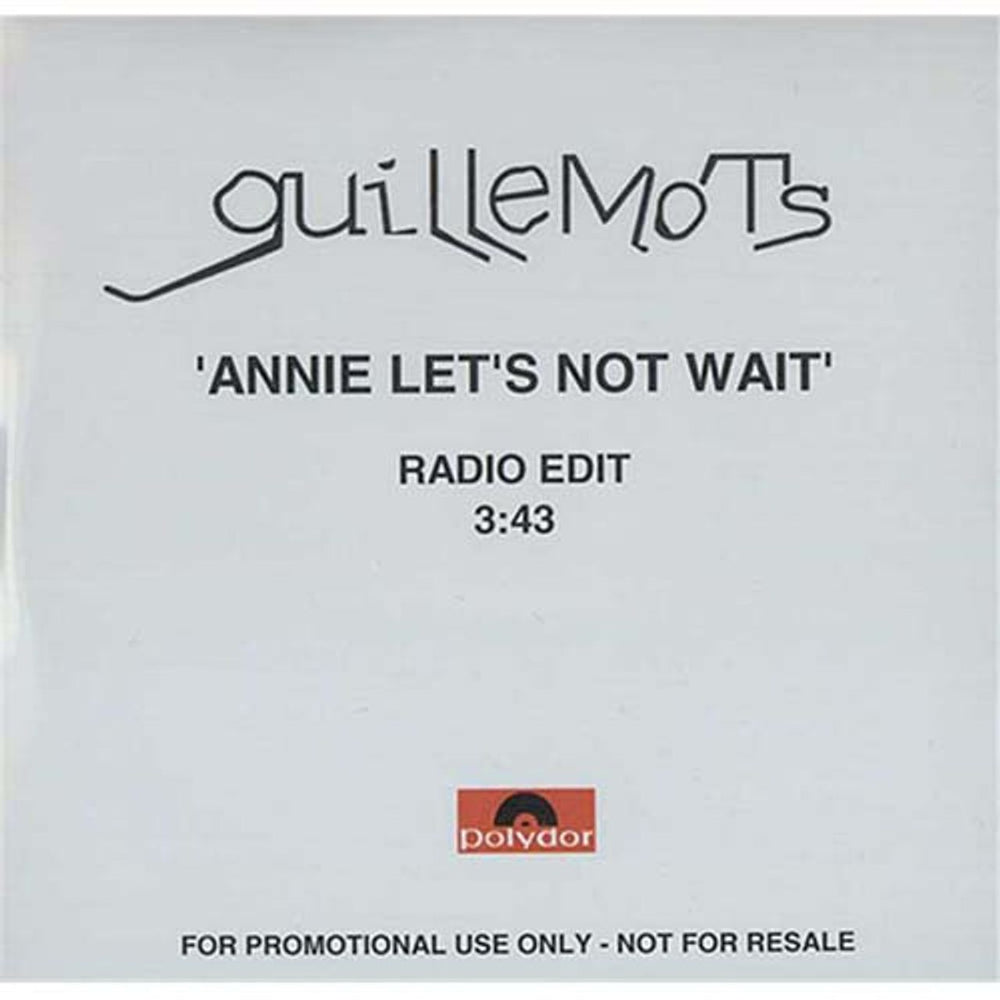 Guillemots Annie Let's Not Wait UK Promo CD-R acetate CD-R ACETATE