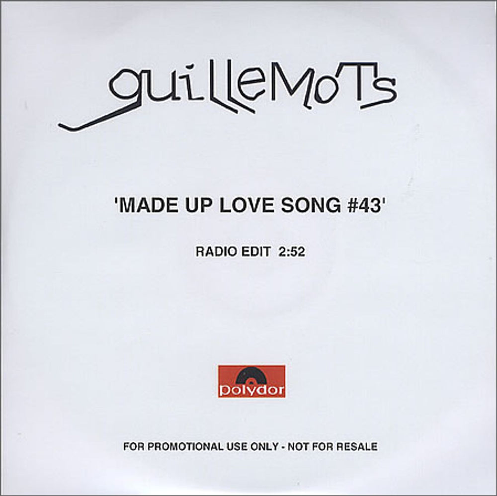 Guillemots Made Up Love Song #43 UK Promo CD-R acetate CDR ACETATE