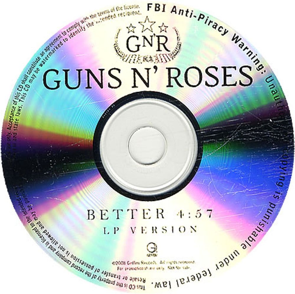 Guns N Roses Better - LP Version US Promo CD-R acetate CDR ACETATE