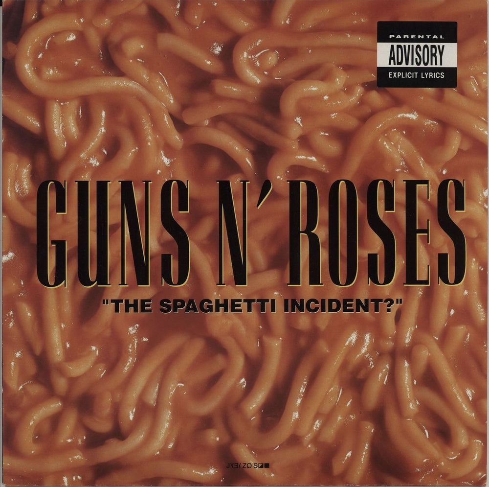 Guns N Roses The Spaghetti Incident? - Warning sticker UK vinyl LP album (LP record) GEF24617