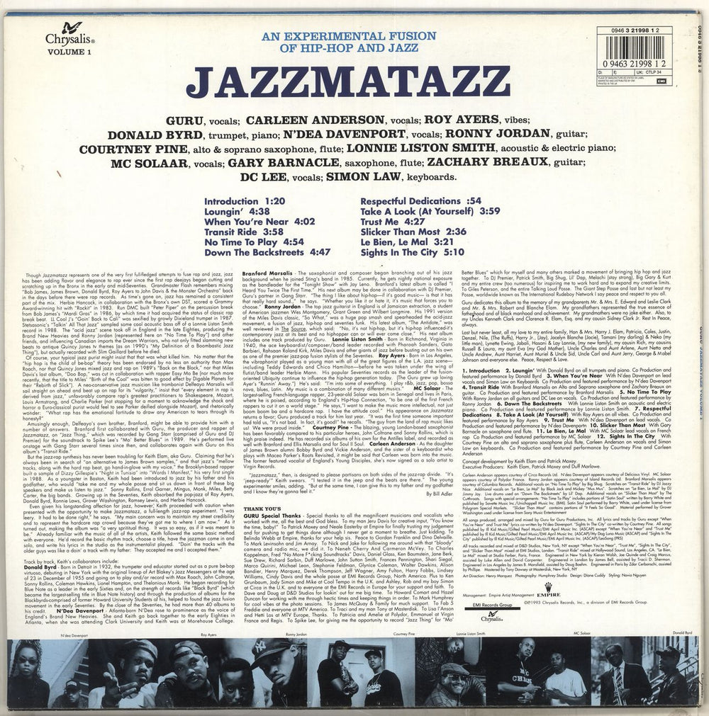 Guru Jazzmatazz Volume: 1 UK vinyl LP album (LP record)