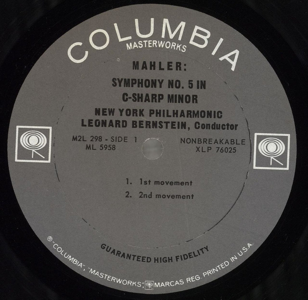 Gustav Mahler Symphony No. 5 in C Sharp Minor / Kindertotenlieder US 2-LP vinyl record set (Double LP Album) M222LSY719136