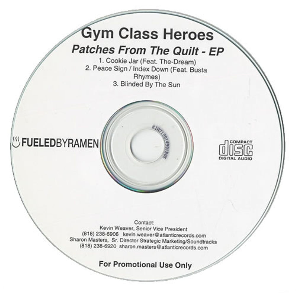 Gym Class Heroes Patches From The Quilt EP US Promo CD-R acetate CDR ACETATE