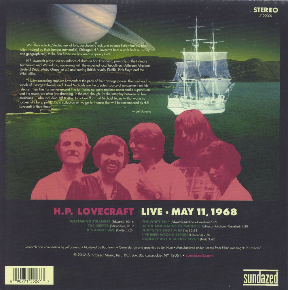 H.P. Lovecraft Live. May 11, 1968 US vinyl LP album (LP record) 090771552617