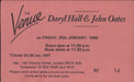 Hall & Oates The Venue 1980 UK concert ticket TICKET STUB