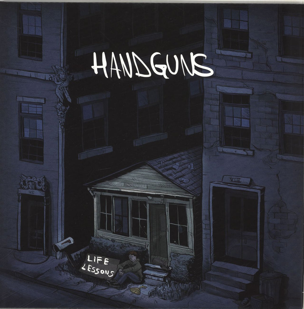 Handguns Life Lessons - Blue, White, Aqua striped vinyl US vinyl LP album (LP record) PNE149