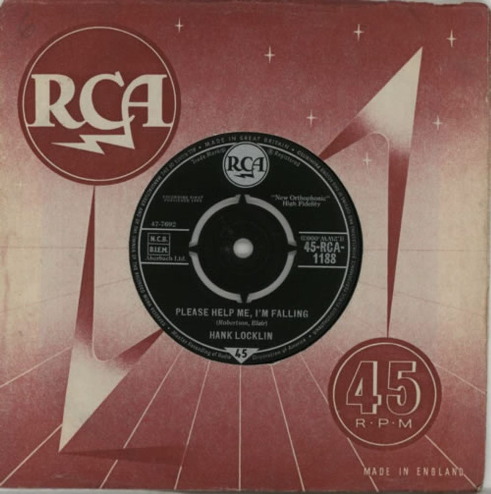 Hank Locklin Please Help Me, I'm Falling UK 7" vinyl single (7 inch record / 45) 45-RCA-1188