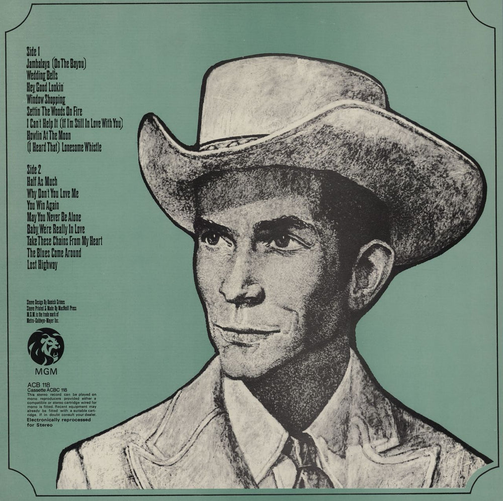 Hank Williams Greatest Hits Volume 2 UK vinyl LP album (LP record)