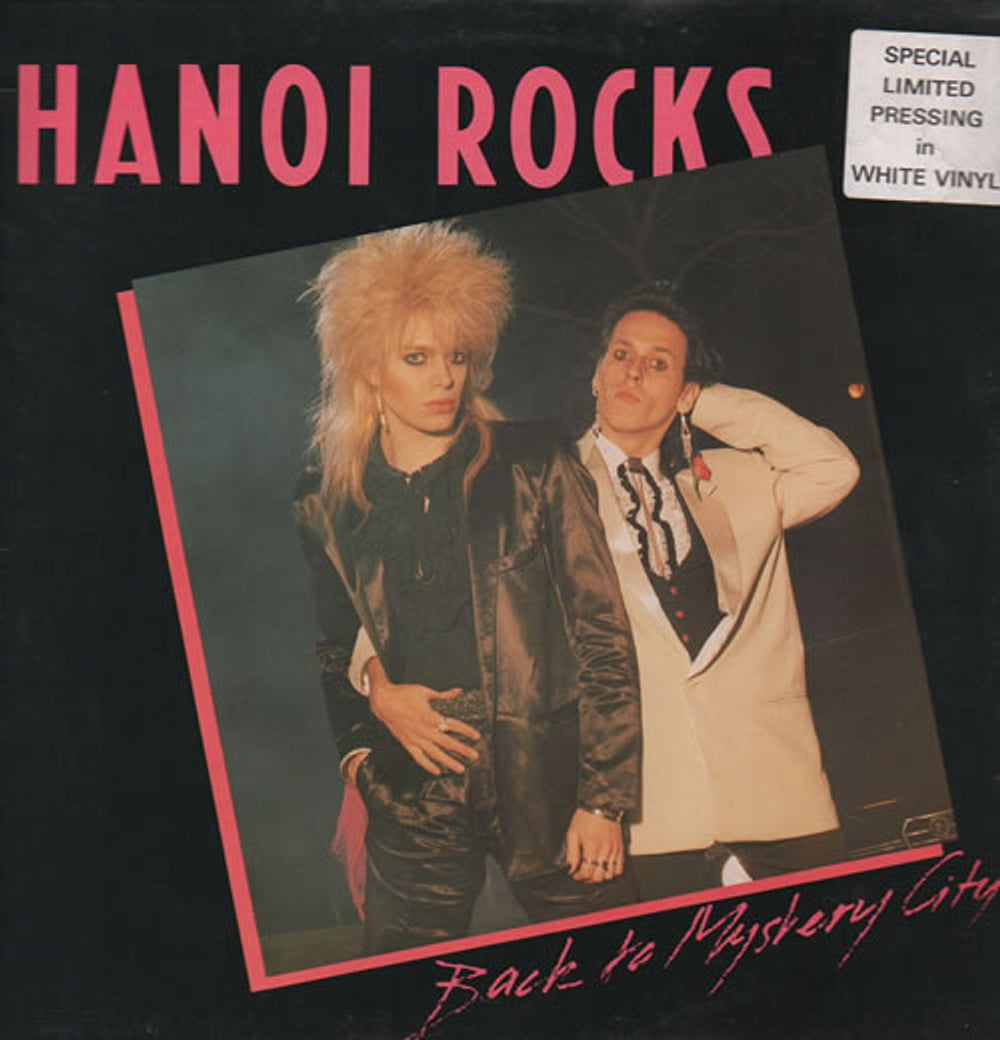 Hanoi Rocks Back To Mystery City - White Vinyl UK vinyl LP album (LP record) LICLP1