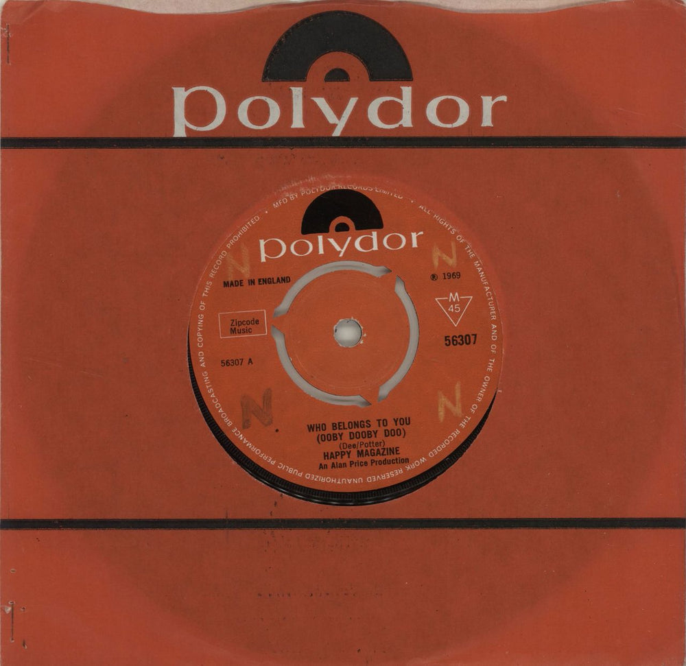 Happy Magazine Who Belongs To You (Ooby Dooby Doo) UK 7" vinyl single (7 inch record / 45) 56307