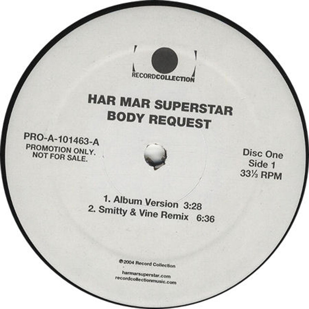 Har Mar Superstar Body Request - Double Vinyl US Promo 12" vinyl single (12 inch record / Maxi-single) PRO-A-101463-A