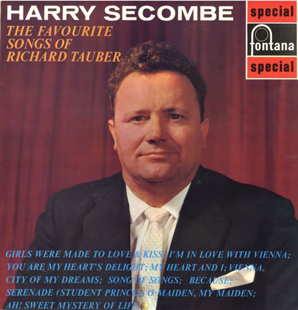 Harry Secombe The Favourite Songs Of Richard Tauber UK vinyl LP album (LP record) SFL13075