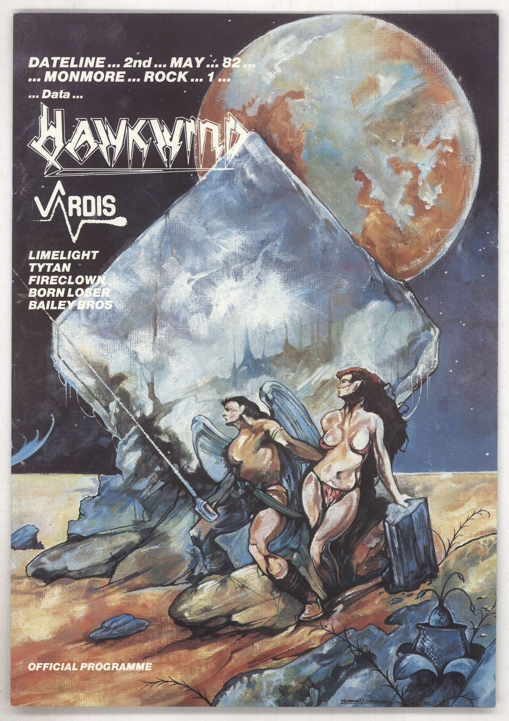 Hawkwind Monmore Rock UK tour programme PROGRAMME