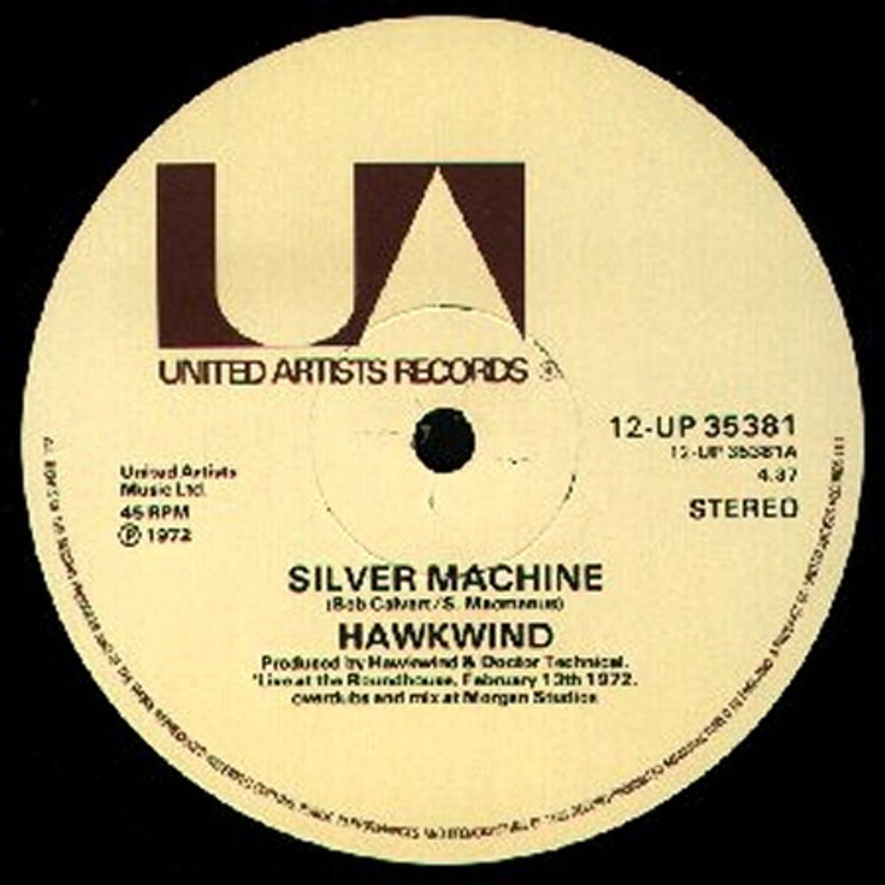 Hawkwind Silver Machine - Silver Sleeve UK 12" vinyl single (12 inch record / Maxi-single) HWK12SI227009