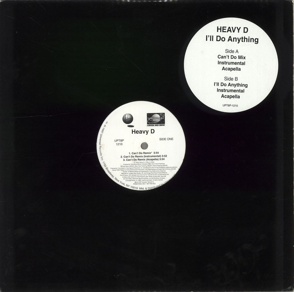 Heavy D I'll Do Anything UK Promo 12" vinyl single (12 inch record / Maxi-single) UPT8P1210