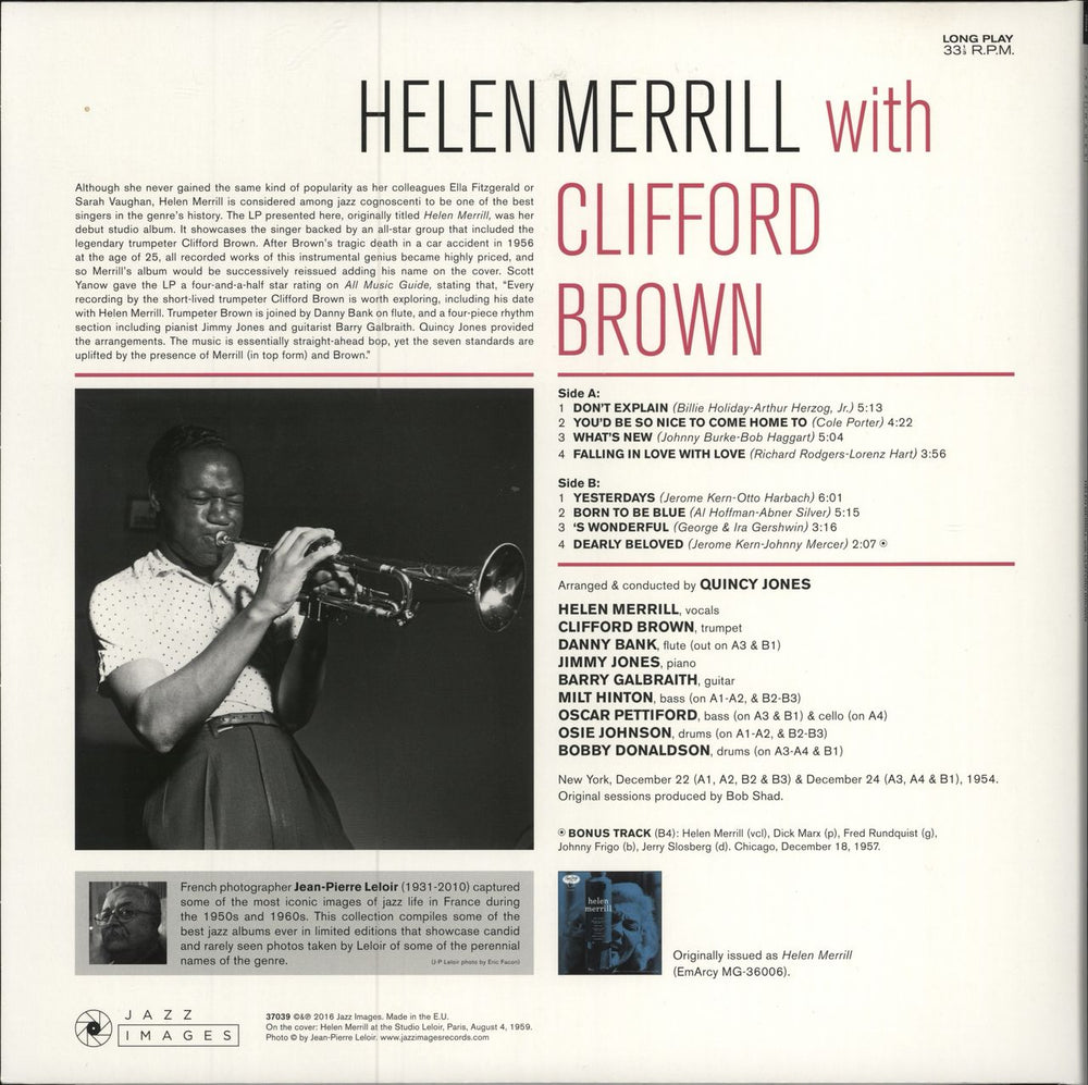 Helen Merrill With Clifford Brown - 180gm UK vinyl LP album (LP record)