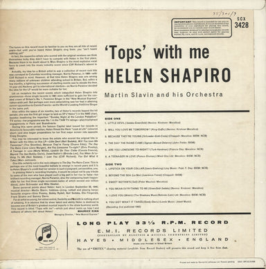 Helen Shapiro 'Tops' With Me - 1st UK Vinyl LP — RareVinyl.com
