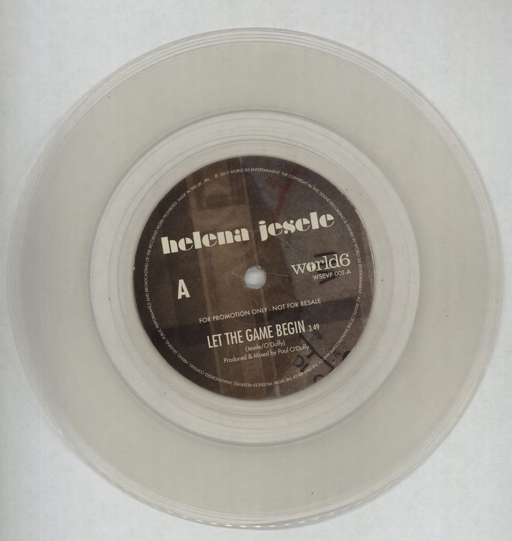 Helena Jesele Let The Game Begin - Clear Vinyl UK Promo 7" vinyl single (7 inch record / 45) I6Q07LE671714