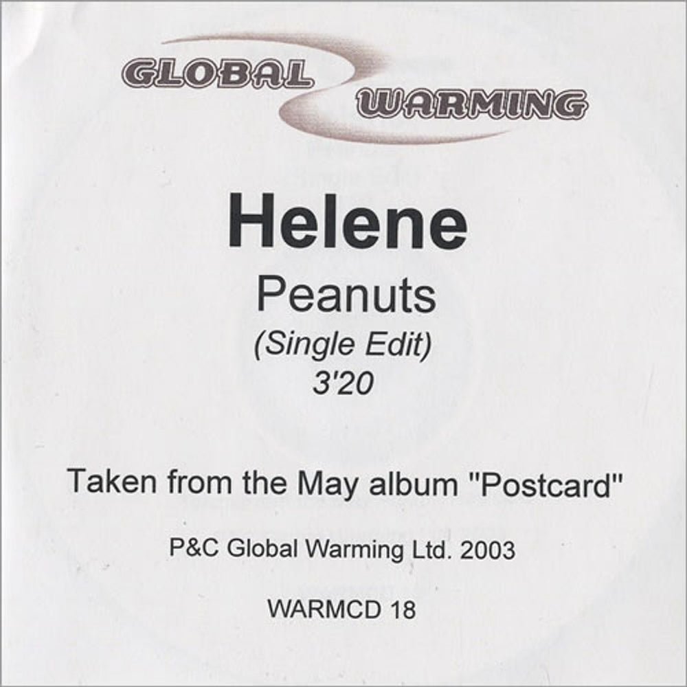 Helene Peanuts UK Promo CD-R acetate CD-R ACETATE