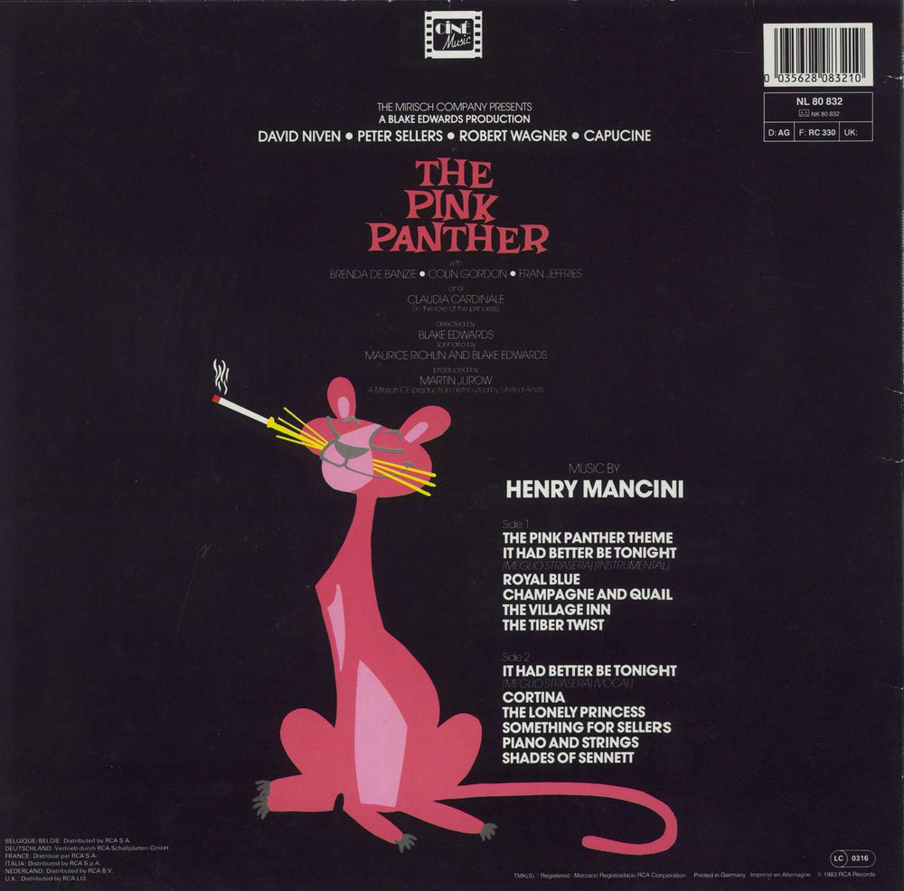 Henry Mancini The Pink Panther UK vinyl LP album (LP record) 035628083210