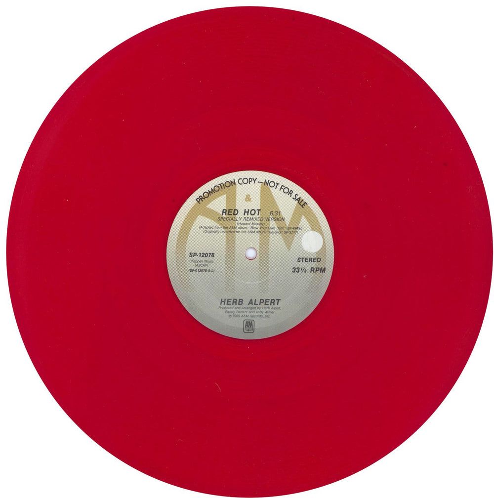 Herb Alpert Red Hot - Red Vinyl US Promo 12" vinyl single (12 inch record / Maxi-single) HBA12RE537778