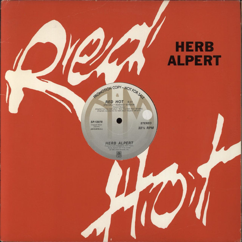 Herb Alpert Red Hot - Red Vinyl US Promo 12" vinyl single (12 inch record / Maxi-single) SP-12078