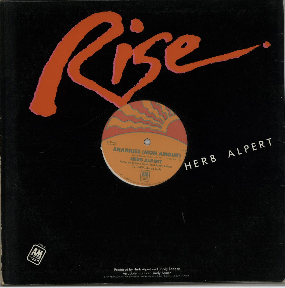 Herb Alpert Rise US 12" vinyl single (12 inch record / Maxi-single) SP12022