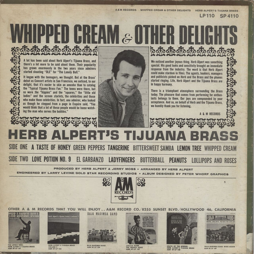 Herb Alpert Whipped Cream & Other Delights US vinyl LP album (LP record)