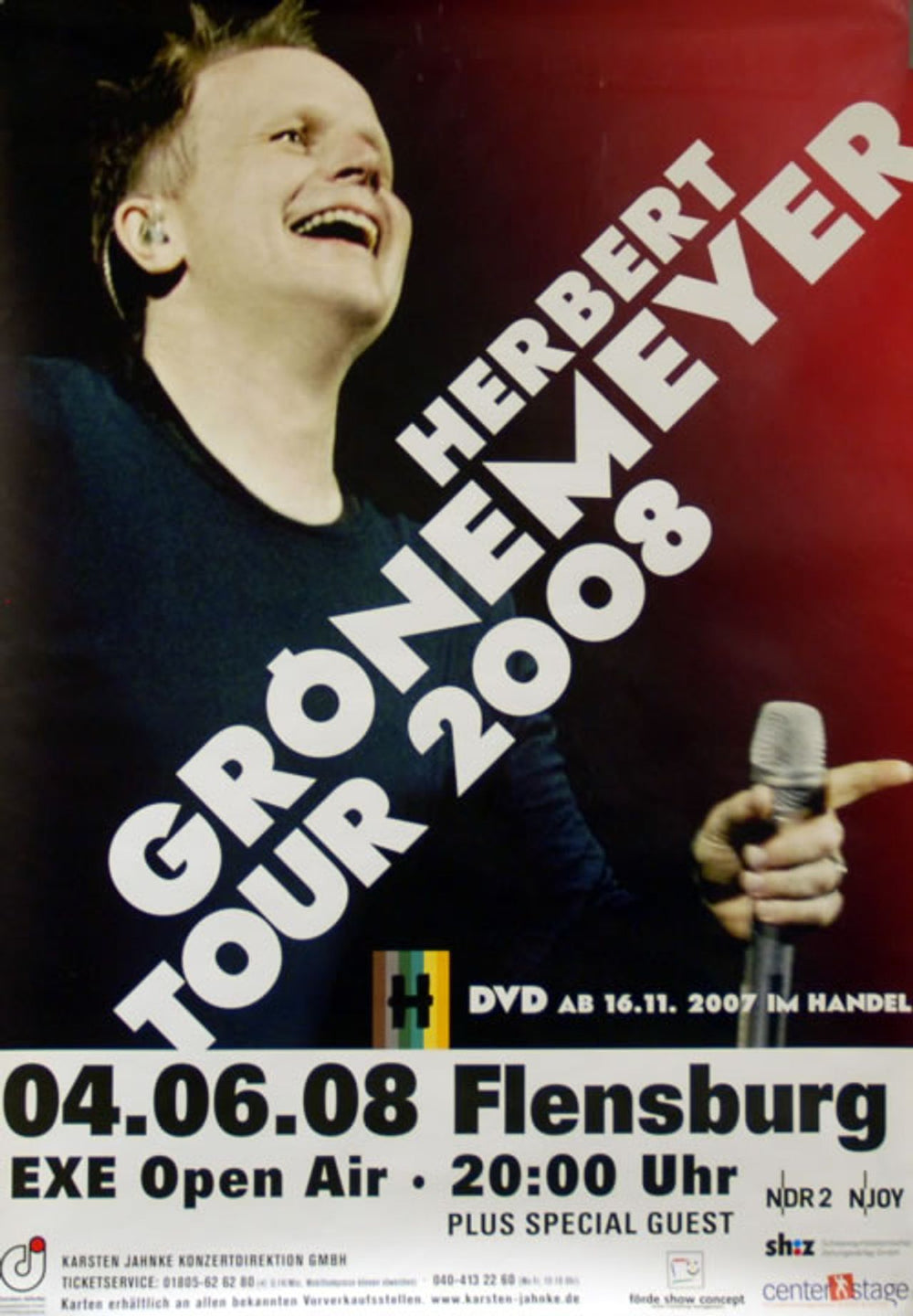 Herbert Gronemeyer Tour 2008 German Promo poster 23 X 33