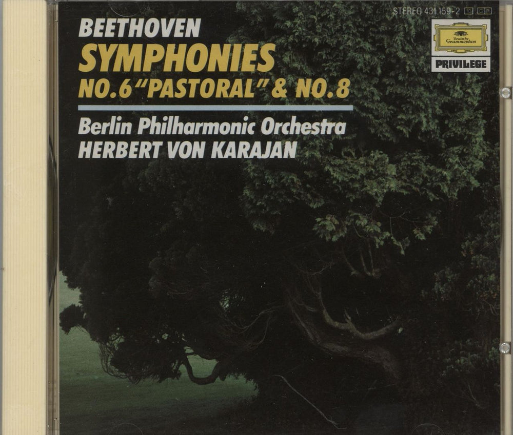 Herbert Von Karajan Beethoven Symphonies No.6. Pastoral & No.8 German CD album (CDLP) 431159-2