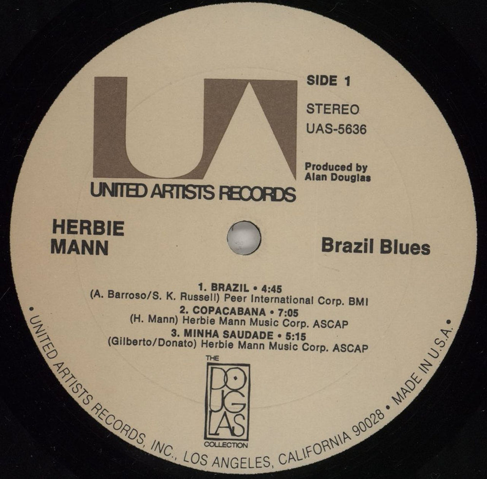 Herbie Mann Brazil Blues US vinyl LP album (LP record) HM1LPBR761279