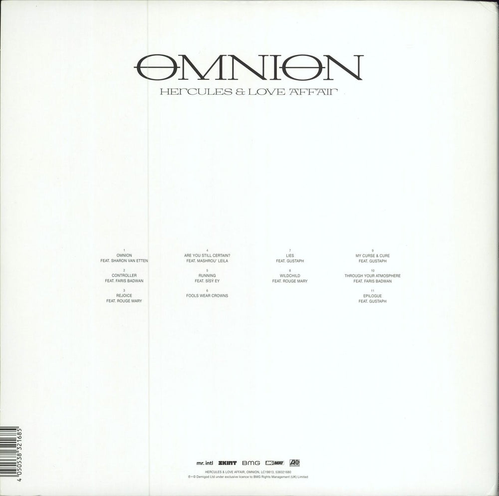 Hercules And Love Affair Omnion - Clear Vinyl UK 2-LP vinyl record set (Double LP Album) 4050538321685