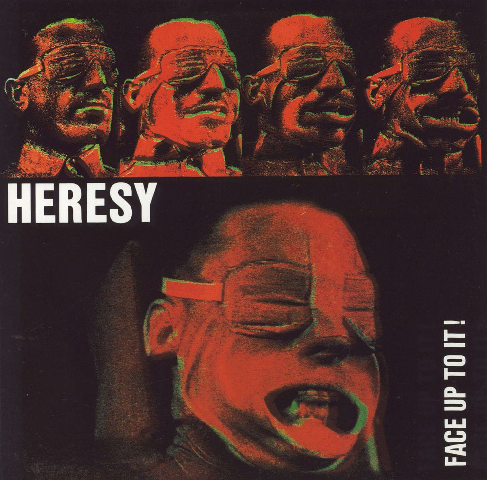 Heresy Face Up To It! - Red Vinyl UK vinyl LP album (LP record) BTRSV002